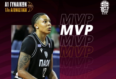 Η Ζάντα Γουίλιαμς MVP της 17ης αγωνιστικής της Α1 Γυναικών