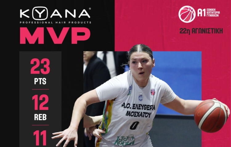 MVP της 22ης αγωνιστικής της Α1 Γυναικών η Σπόλιαρ