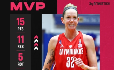 MVP της 3ης αγωνιστικής της Α1 Γυναικών η Ρεμπέκα Τόμπιν